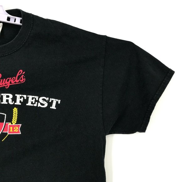 Leinenkugel's Oktoberfest Mens Shirt Large Black 2012 Short Sleeve Leinie's - Picture 7 of 12